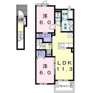 アンジュ・ブローテB【2階】の間取り