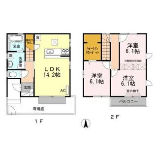 岡山県岡山市北区伊福町3【一戸建】の間取り