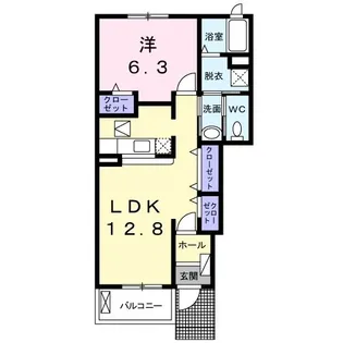 フォンテーヌ.ブローB【1階】の間取り