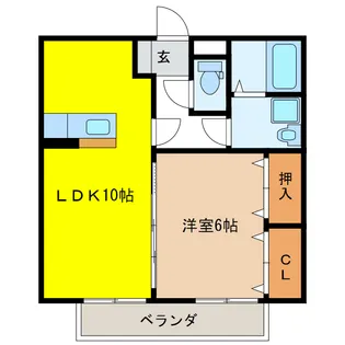 ウィルモアにしき B【2階】の間取り