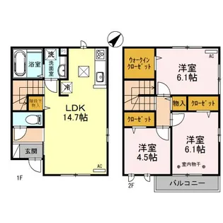埼玉県越谷市レイクタウン2【一戸建】の間取り