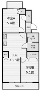 メゾンドール八千代【2階】の間取り