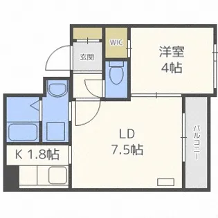 プロヴィデンス東札幌【1階】の間取り