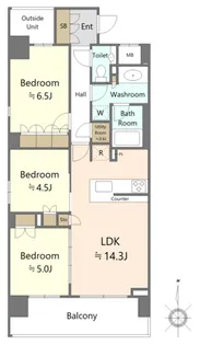 東京都台東区池之端2【マンション】の間取り