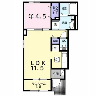 サンヴェール蔵波5【1階】の間取り