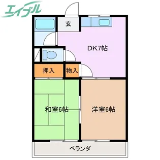 白石山ハイツ【2階】の間取り