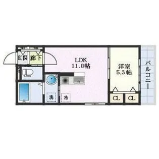 1LDKの間取り画像