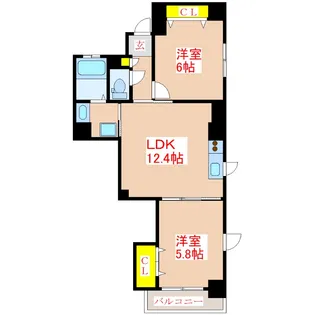 ソレイユ上之園【7階】の間取り
