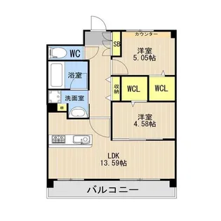 LIBTH光の森II【4階】の間取り