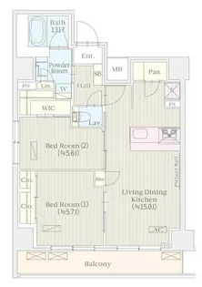 ケルスコート笹塚【9階】の間取り