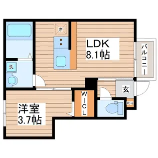 アンビシオン岩沼中央【1階】の間取り