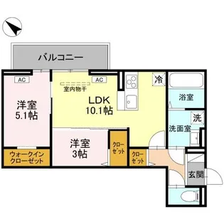 埼玉県越谷市新越谷1【アパート】の間取り