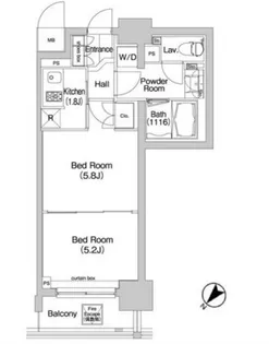 東京都港区芝4【マンション】の間取り