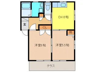 パティオサングリア【1階】の間取り