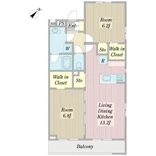 ミルフルール【3階】の間取り