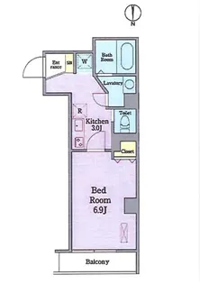 JUタワーフロントKINSHICHO【9階】の間取り