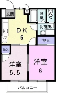 福岡県朝倉市堤【アパート】の間取り