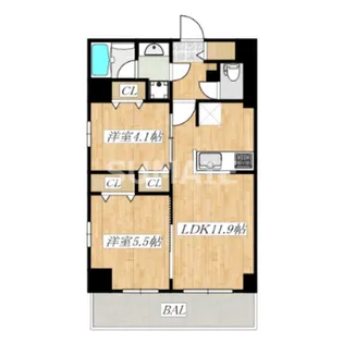 クラウンマンション椿【8階】の間取り