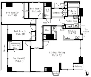 フォレスタ御苑【4階】の間取り