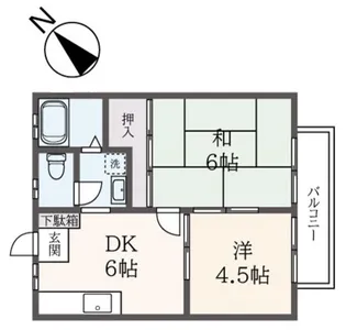 ハローハイツ【1階】の間取り