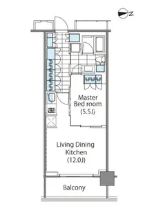 コンフォリア新宿イーストサイドタワー【19階】の間取り