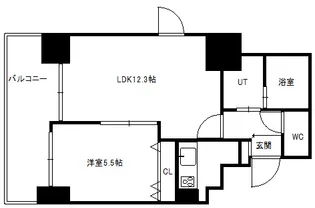 ティアラ中島公園ウエストサイド【15階】の間取り