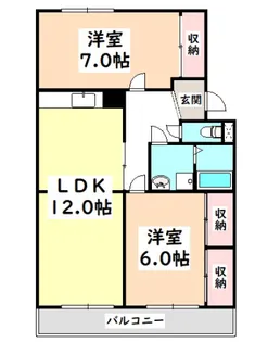 大和ハイツA棟【3階】の間取り