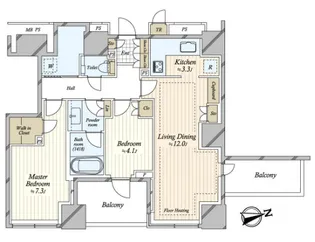 クラッシィタワー新宿御苑【22階】の間取り