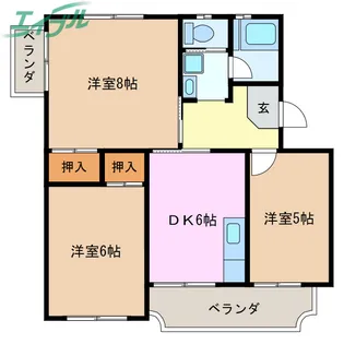 青山ハイツ【1階】の間取り