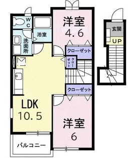 サニープレイス B【2階】の間取り