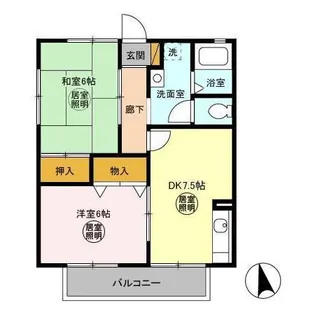 第6小野ハイツ【2階】の間取り