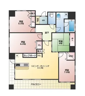 グランド・ルー鳥栖フォセット【4階】の間取り