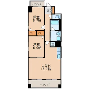 MAPLE ANEST SHINSAKAE【8階】の間取り