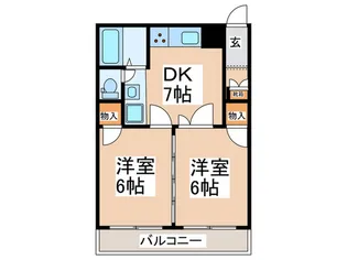 第二港ハイツ【1階】の間取り