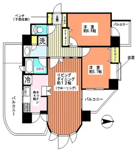 ライオンズマンション猿江恩賜公園【4階】の間取り