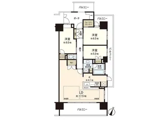 プラウド富沢マークス【11階】の間取り