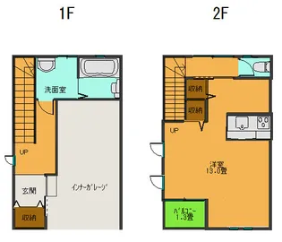 Kプレイス六供 RoomBの間取り