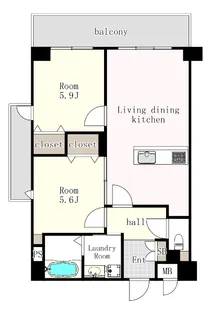 レクサスガーデン箱崎タワーズ WEST【4階】の間取り
