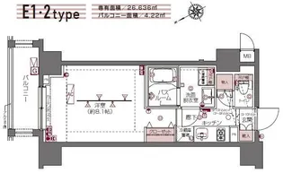 ZOOM白金高輪【6階】の間取り