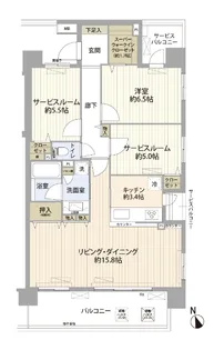 デュオスイートTX【4階】の間取り