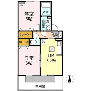 セジュールななみ【1階】の間取り