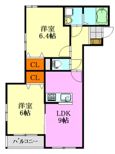 ルーツ拾九番館【2階】の間取り