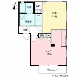 ディアスK B棟【2階】の間取り