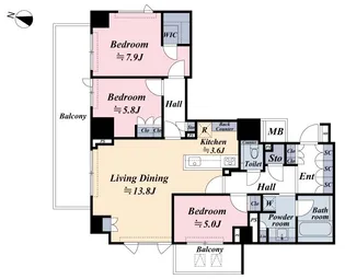 ブランズ渋谷常盤松【11階】の間取り