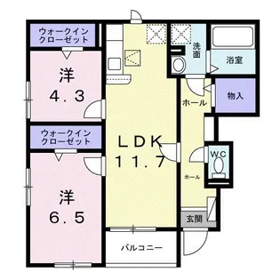 ブロッサム プラム館【1階】の間取り