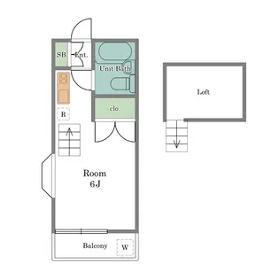 フラットハナタキ【2階】の間取り