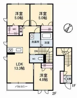 コンフォーザ B棟【2階】の間取り