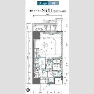 マキシヴ府中エーゼット【7階】の間取り