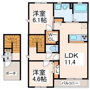 エムビレッジA【2階】の間取り