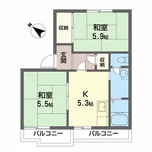 坂の久保ハイツA【2階】の間取り